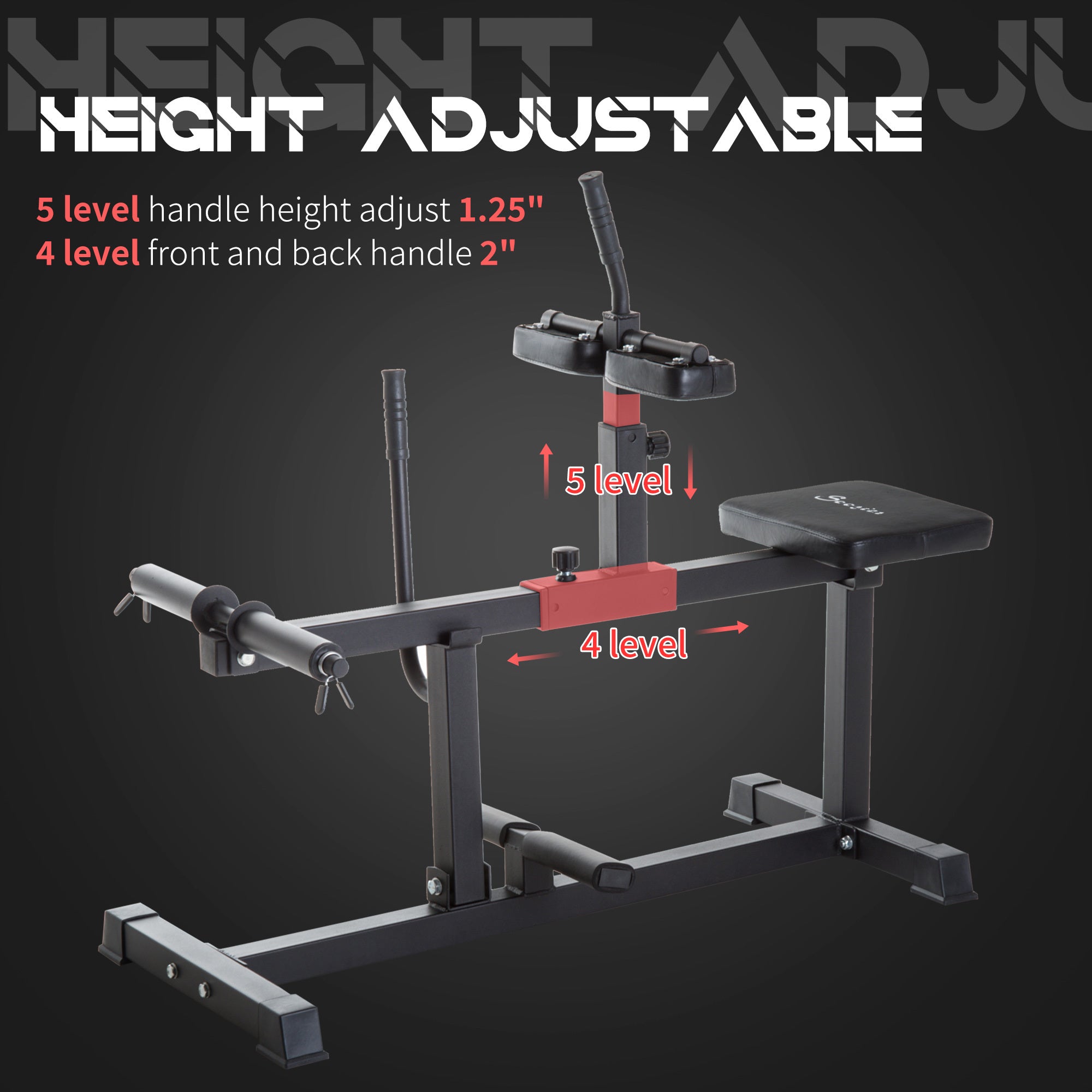 Steel Seated Calf Raise Machine Adjustable Leg Press Strength Training Gym Black