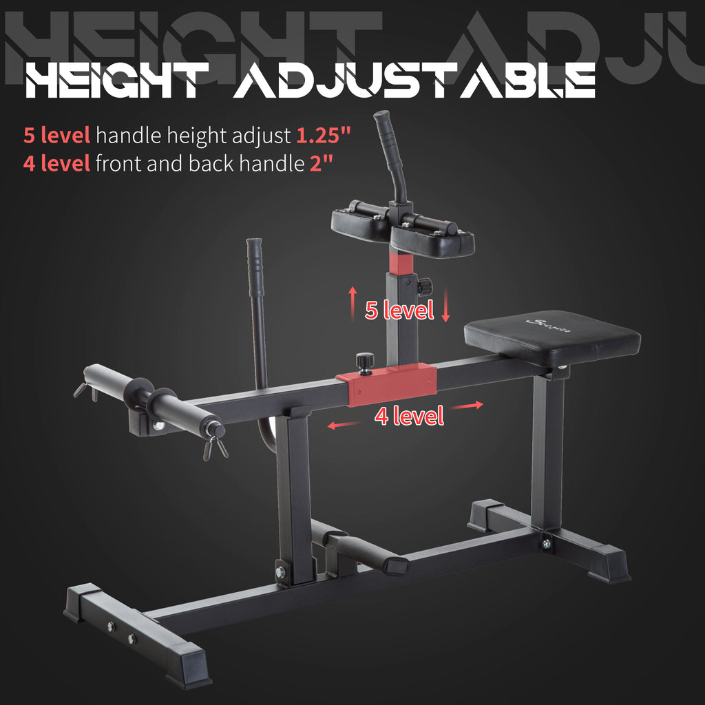 Steel Seated Calf Raise Machine Adjustable Leg Press Strength Training Gym Black