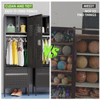 1 Door Metal Locker With Hanging Rod,Metal Storage Locker With Mesh,Suitable For Gym,Basketball Gym,Gymnasiums,Utility Room,Assembly Required,Black