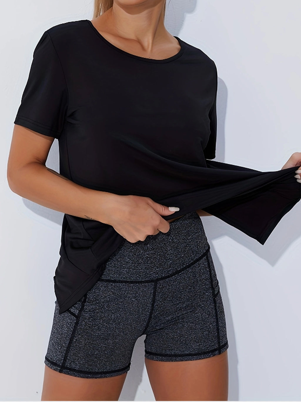 2-Pack  Women Quick-Dry Tees Seamless  Honeycomb Ventilation Yoga Running Gym