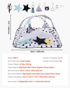 Baby Play Gym Mat Tummy Time Activity Mat With 6 Sensory Toys