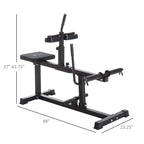 Steel Seated Calf Raise Machine Adjustable Leg Press Strength Training Gym Black