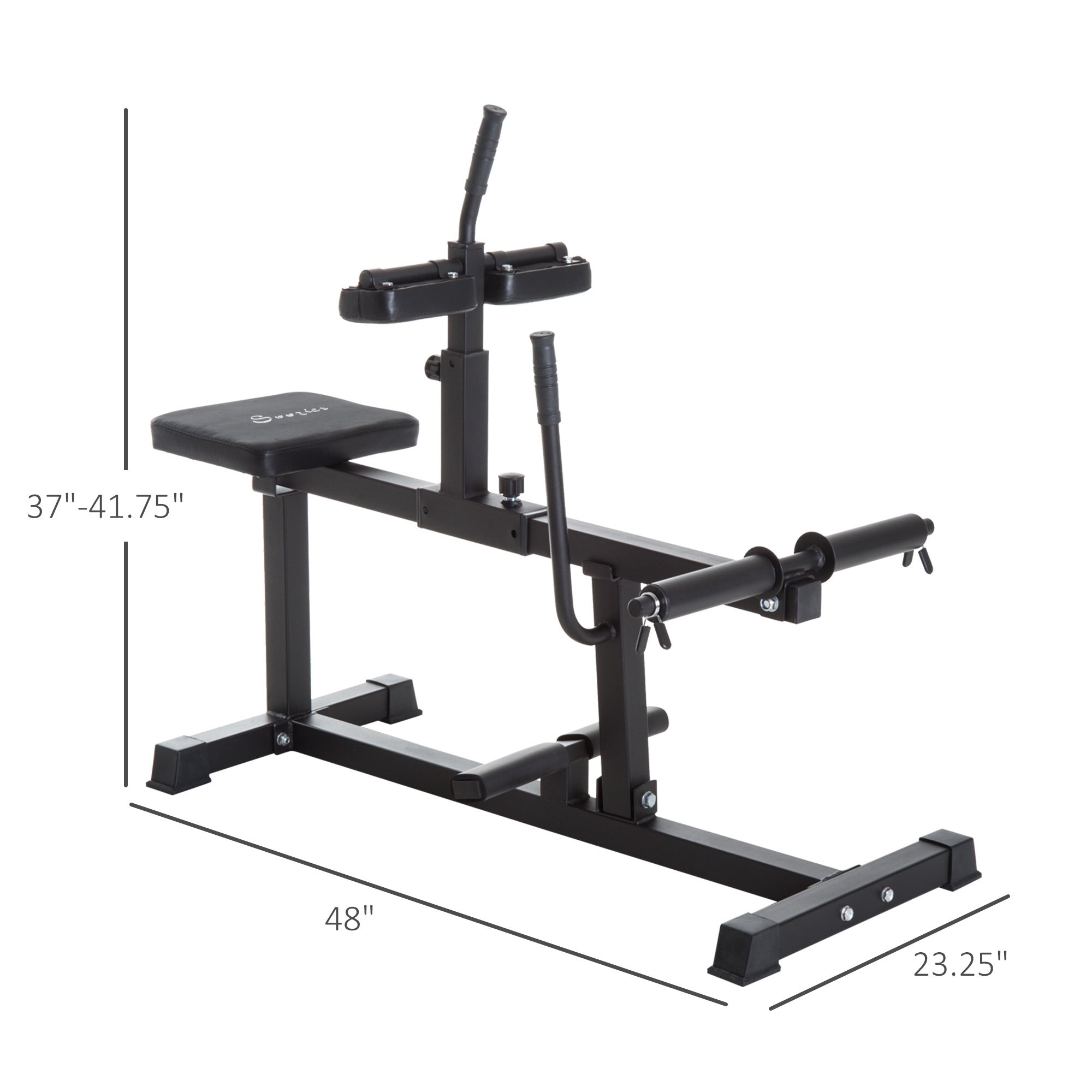 Steel Seated Calf Raise Machine Adjustable Leg Press Strength Training Gym Black