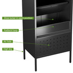 1 Door Metal Locker With Hanging Rod,Metal Storage Locker With Mesh,Suitable For Gym,Basketball Gym,Gymnasiums,Utility Room,Assembly Required,Black